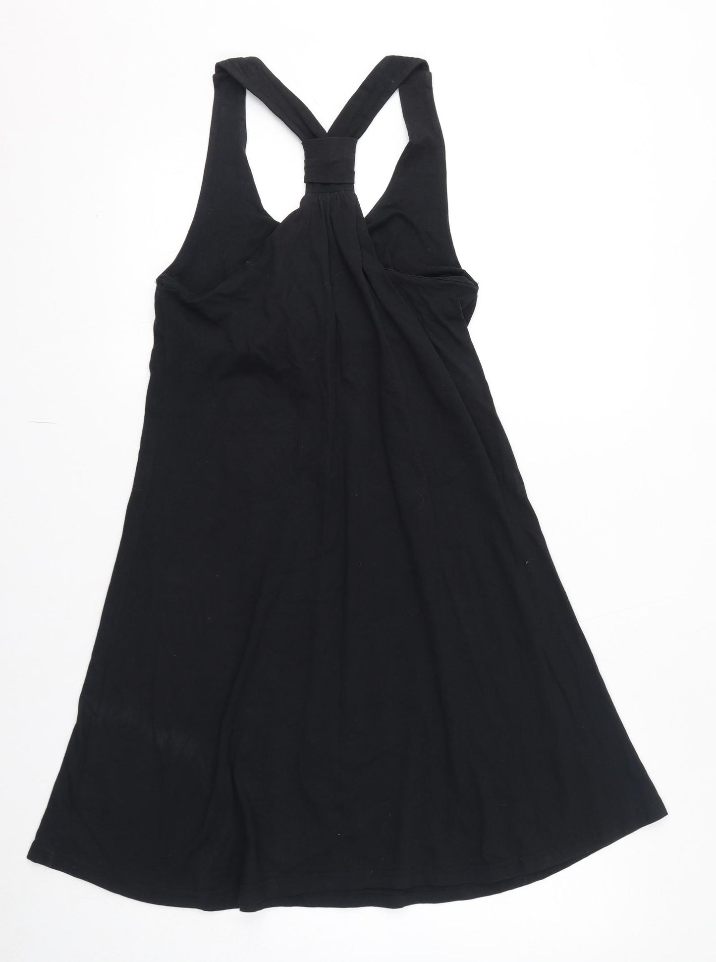 ROXY Womens Black 100% Cotton Tank Dress Size XL Round Neck Pullover - Sport Logo Built-In Bra