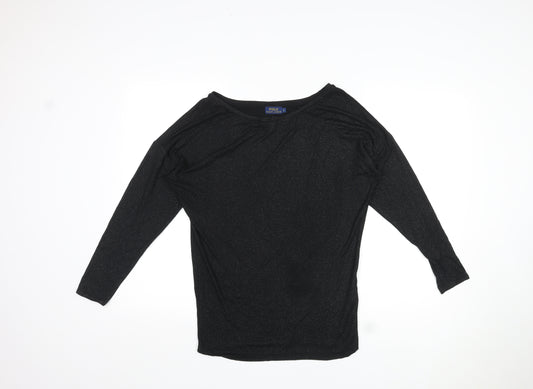 Polo Ralph Lauren Womens Black Viscose Basic T-Shirt Size S Round Neck