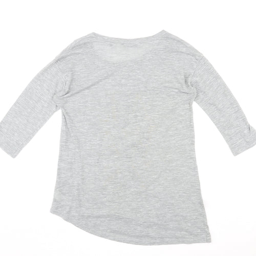 NEXT Womens Grey Polyester Basic T-Shirt Size 12 Round Neck - Forever always