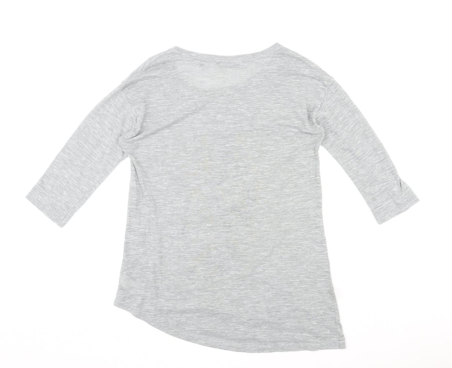NEXT Womens Grey Polyester Basic T-Shirt Size 12 Round Neck - Forever always