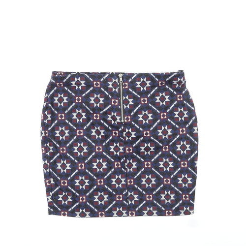 New Look Womens Multicoloured Geometric Polyester Bandage Skirt Size 18