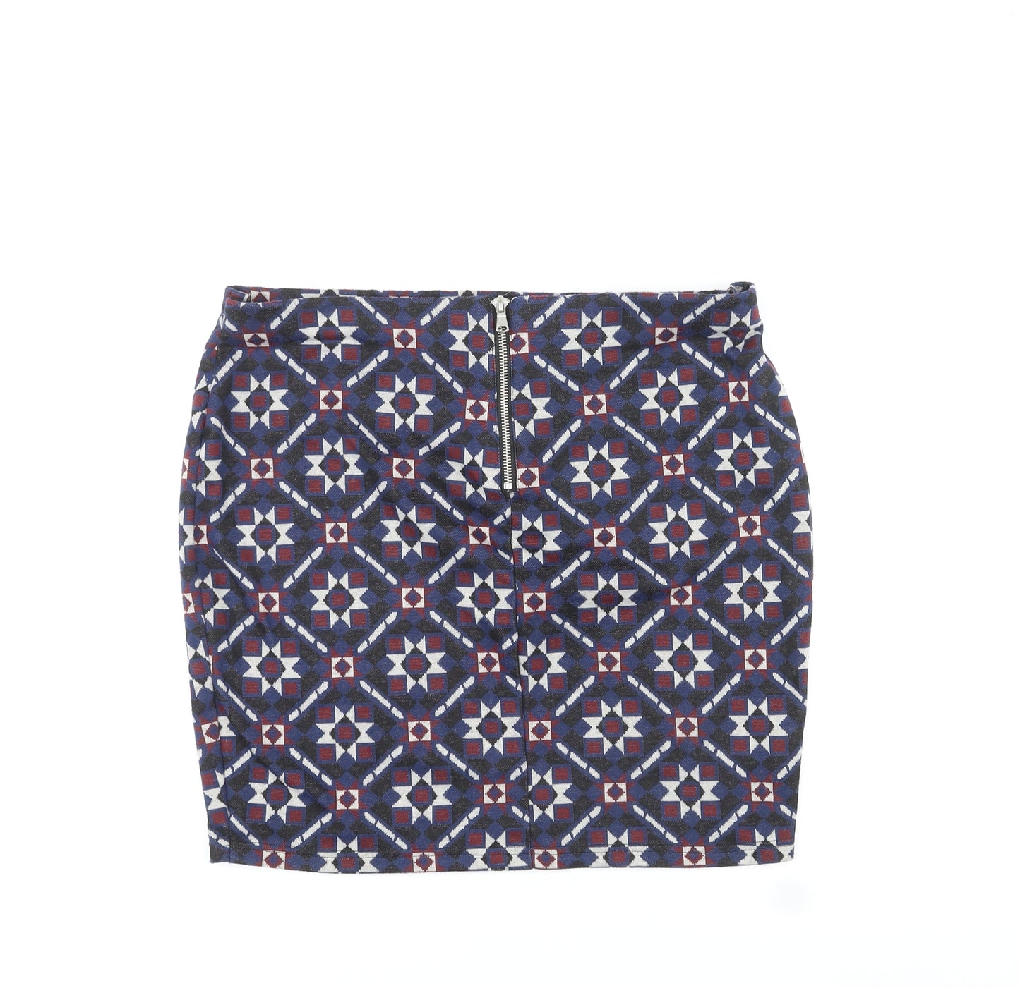 New Look Womens Multicoloured Geometric Polyester Bandage Skirt Size 18