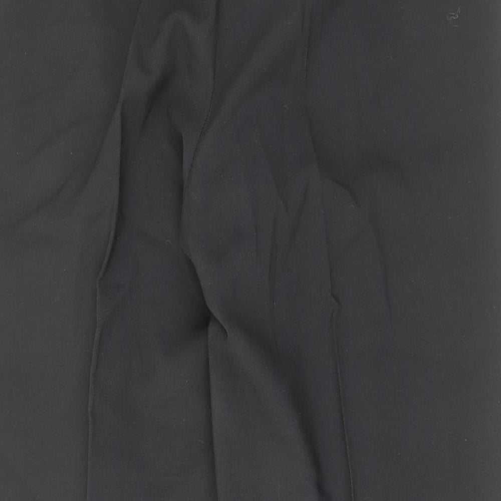 Pierre Cardin Mens Black Polyester Trousers Size 38 in L32 in Regular Hook & Eye