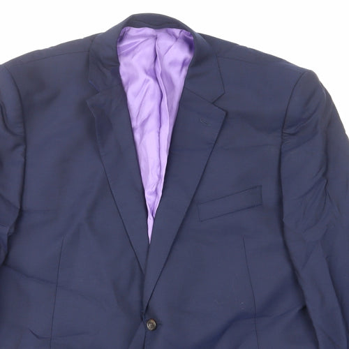Marks and Spencer Mens Blue Wool Jacket Suit Jacket Size 44 Regular - Inside pockets
