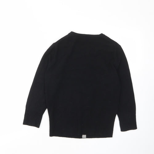 Gap Womens Black V-Neck Striped Wool Cardigan Jumper Size S