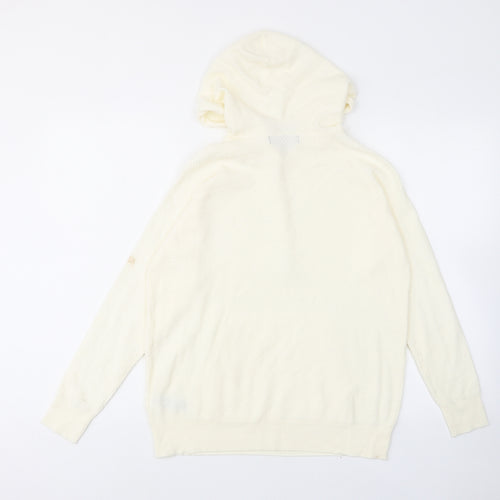 Marks and Spencer Womens Ivory Viscose Pullover Hoodie Size S Pullover