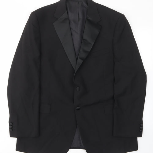 Marks and Spencer Mens Black Polyester Jacket Suit Jacket Size 44 Regular - Inside pockets