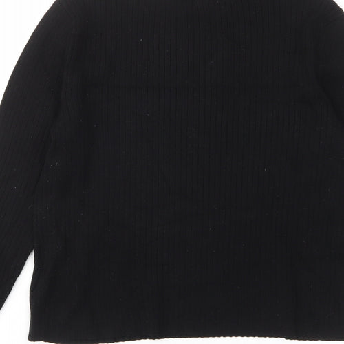 Divided by H&M Womens Black Crew Neck Acrylic Pullover Jumper Size L - Stretch
