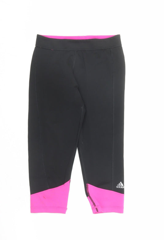 adidas Womens Black Polyester Compression Leggings Size S L17 in Regular - Estimated size S