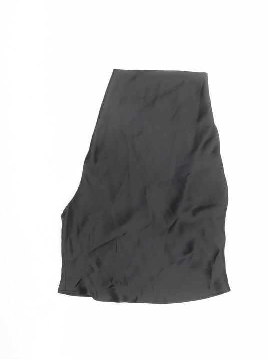Zara Womens Black Polyester Cropped Blouse Size S Cowl Neck
