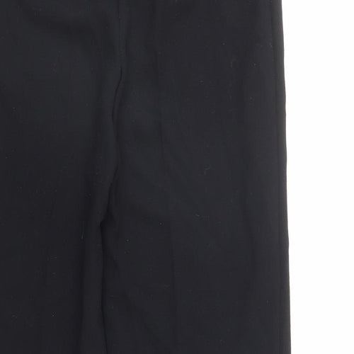Marks and Spencer Womens Black Polyester Trousers Size 10 L31 in Regular Zip