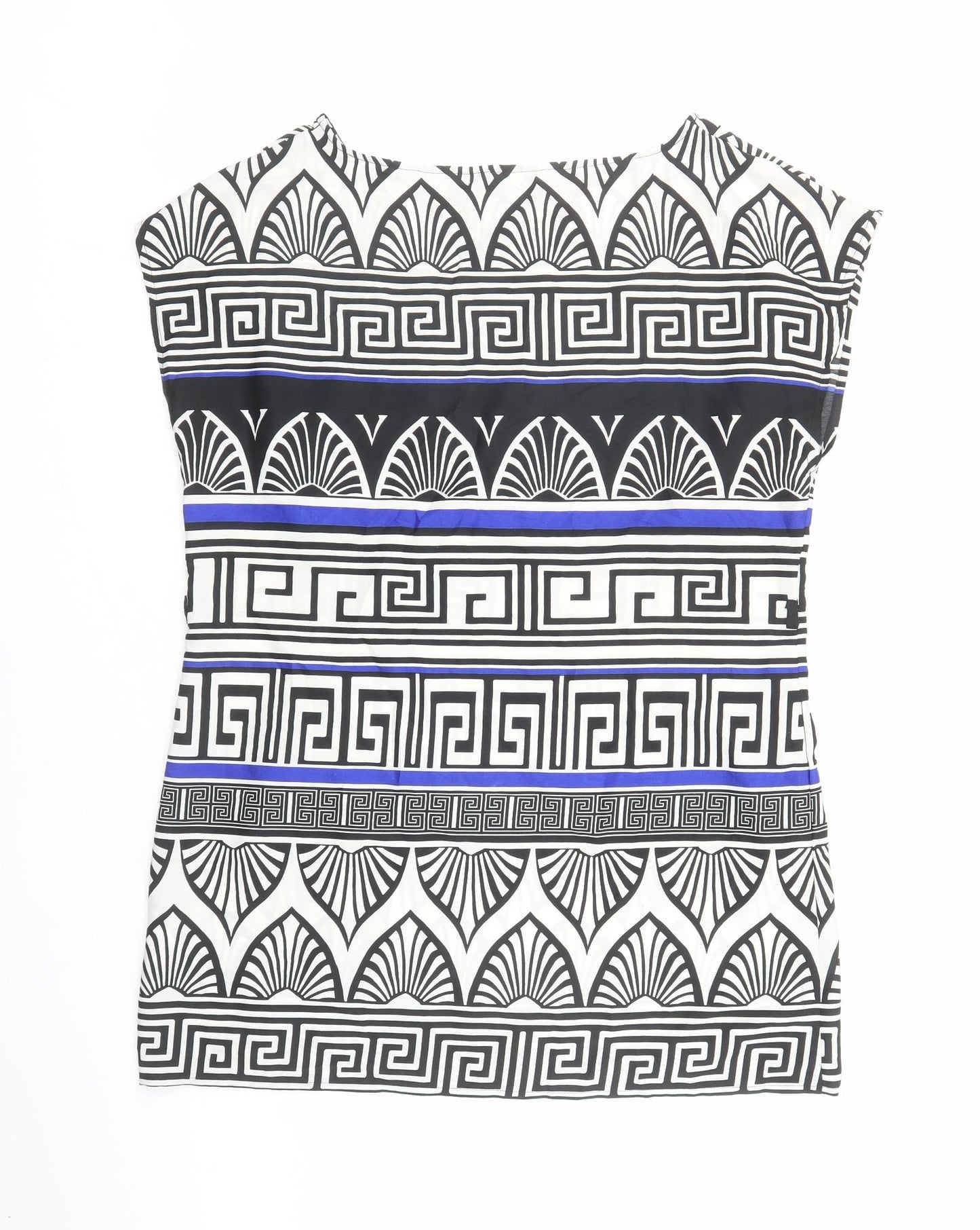 Dorothy Perkins Womens Multicoloured Geometric Polyester Basic Blouse Size 16 Boat Neck