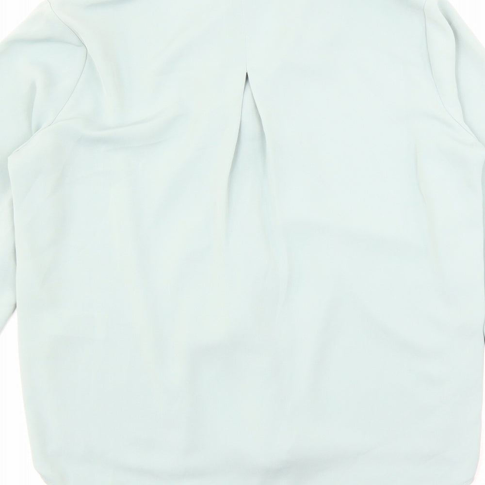 Reiss Womens Green Polyester Basic Blouse Size 10 V-Neck