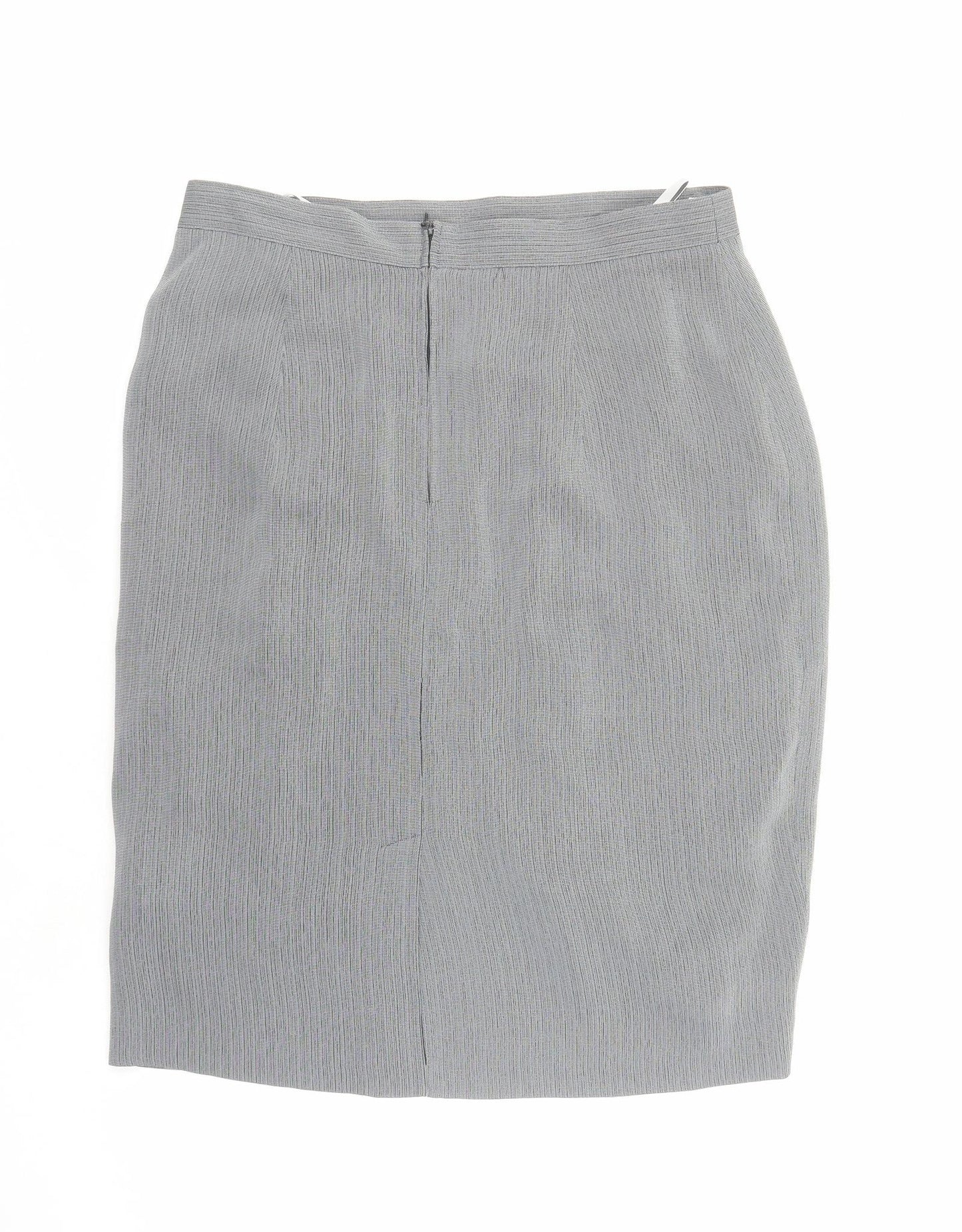 Gerry Weber Womens Grey Geometric Polyester A-Line Skirt Size 18 Zip