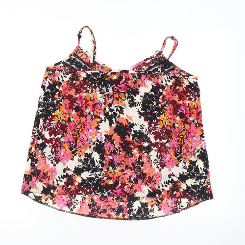 Miss Selfridge Womens Multicoloured Floral Polyamide Camisole Blouse Size 12 V-Neck - Lace Detail