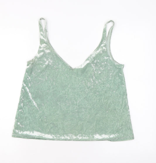 H&M Womens Green Polyester Camisole Tank Size S V-Neck