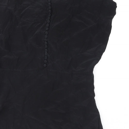 Hobbs Womens Black Silk Basic Blouse Size 10 Cowl Neck