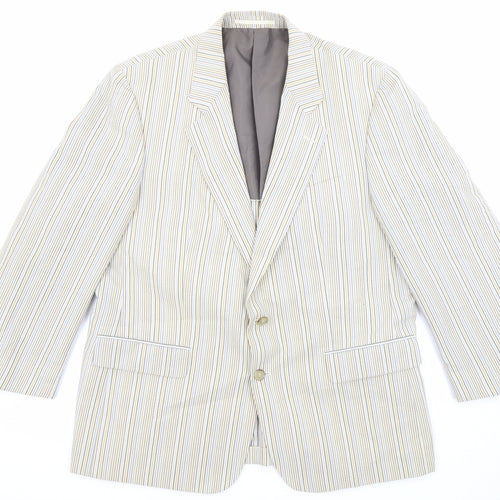 Brook Taverner Mens Multicoloured Striped Polyester Jacket Suit Jacket Size 44 Regular