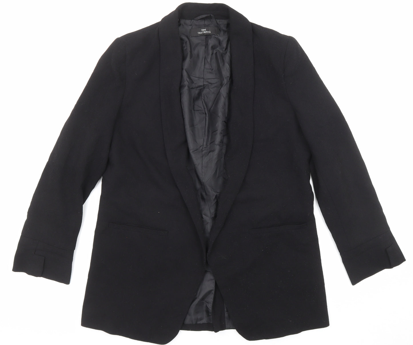 NEXT Womens Black Polyester Jacket Blazer Size 12