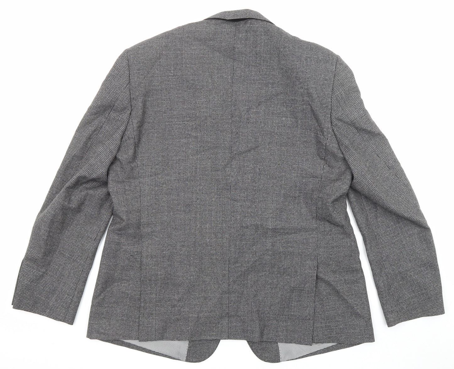 Skopes Mens Grey Geometric Wool Jacket Suit Jacket Size 46 Regular