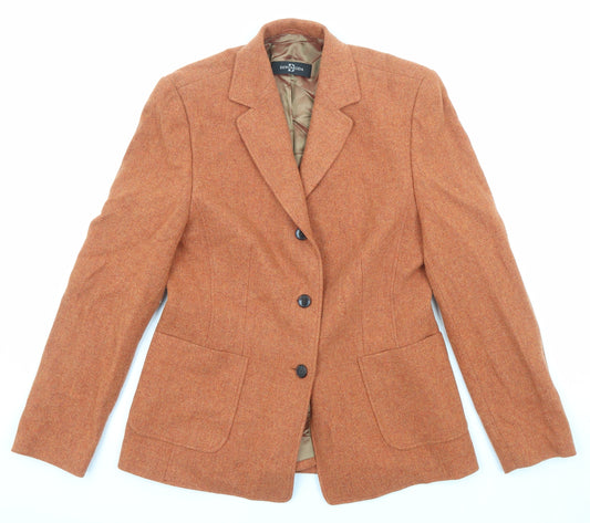 Dino Moda Womens Orange Wool Jacket Blazer Size 8