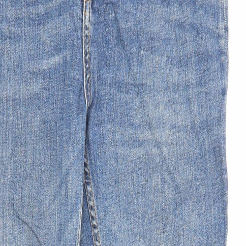Zara Womens Blue Cotton Bootcut Jeans Size 10 L26 in Regular Zip