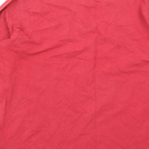 TOG24 Mens Red Cotton T-Shirt Size M Round Neck