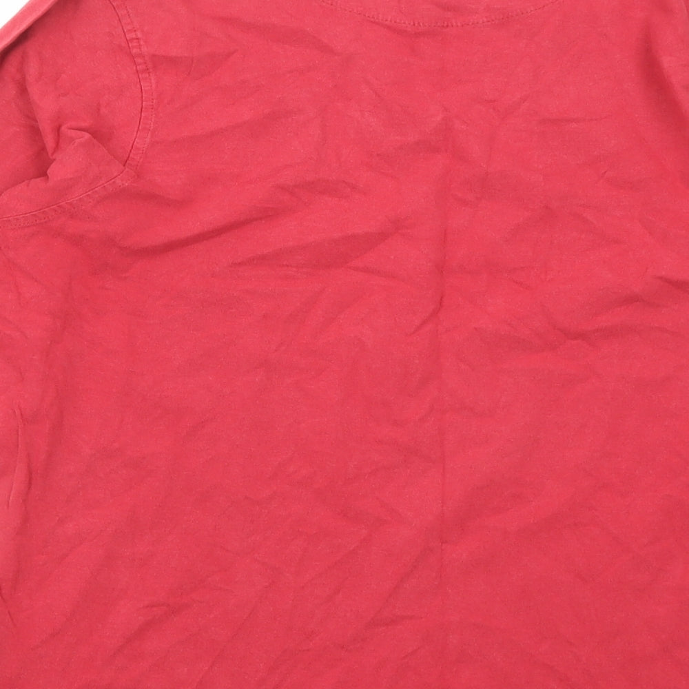 TOG24 Mens Red Cotton T-Shirt Size M Round Neck