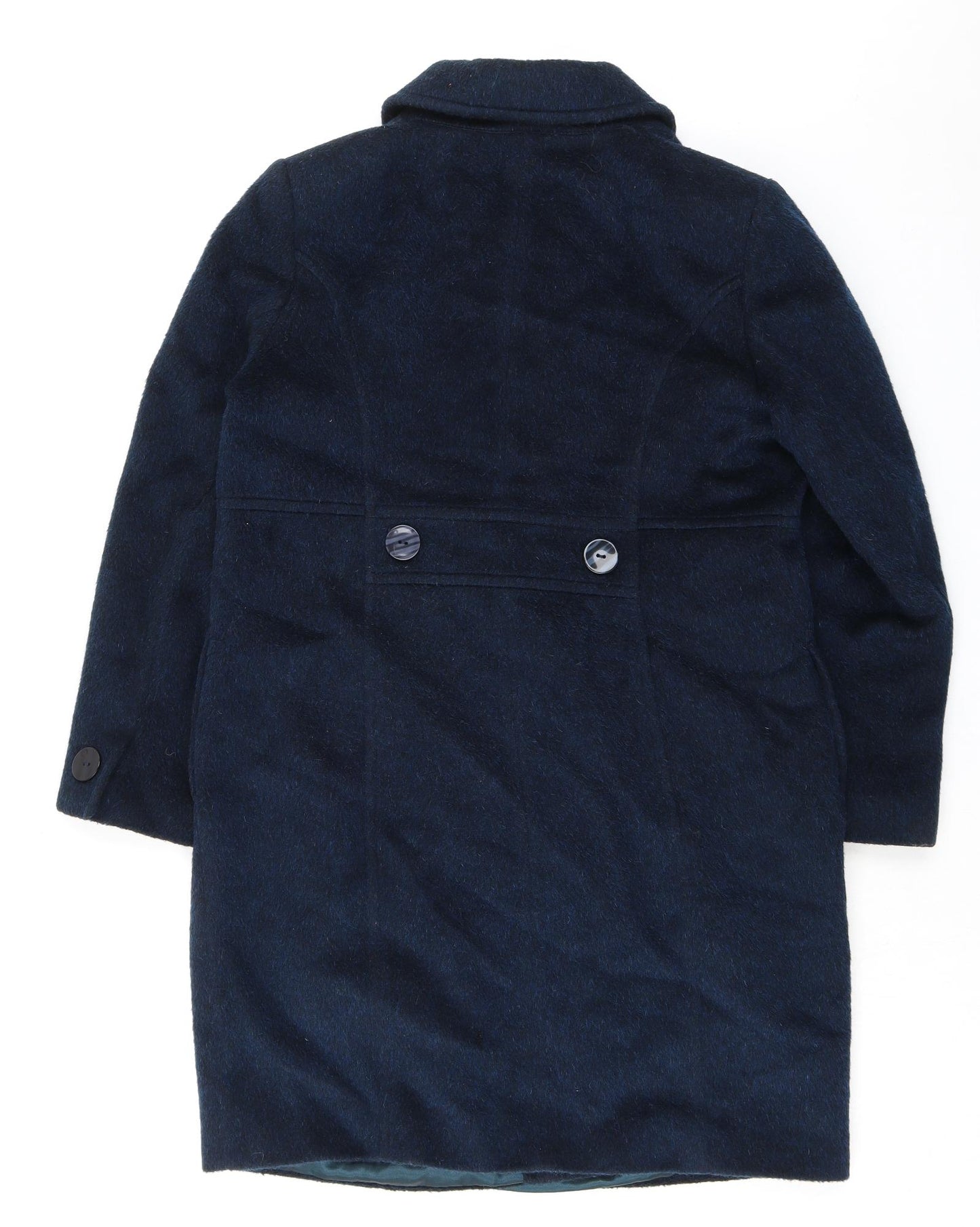 Precis Womens Blue Overcoat Coat Size 14 Button - Textured
