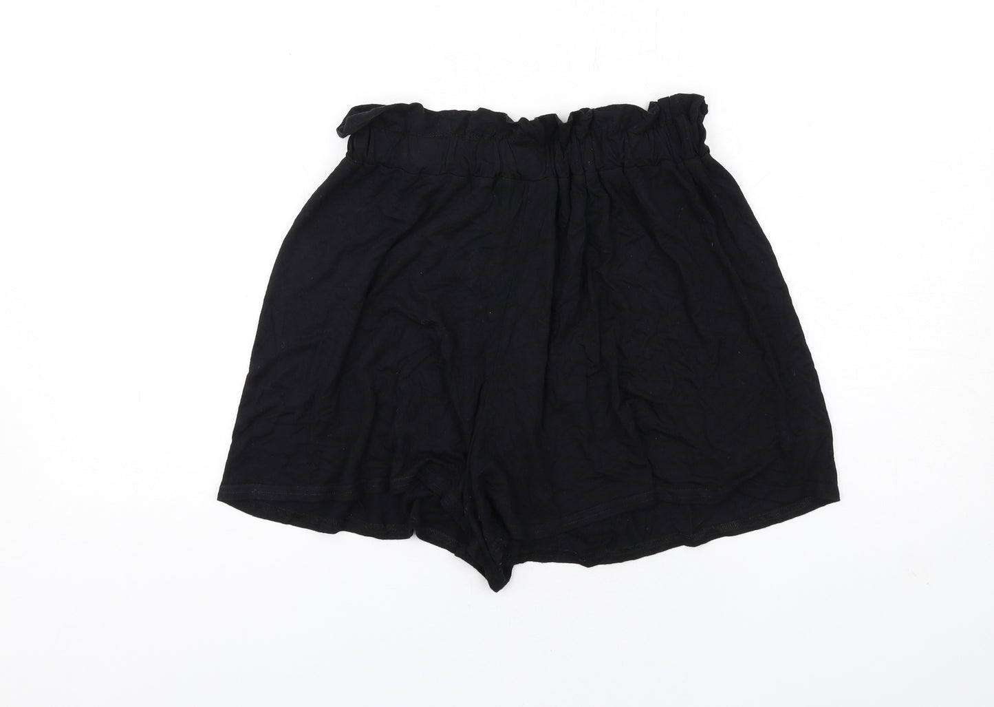 I SAW IT FIRST Womens Black Vinyl Paperbag Shorts Size 10 Regular Pull On