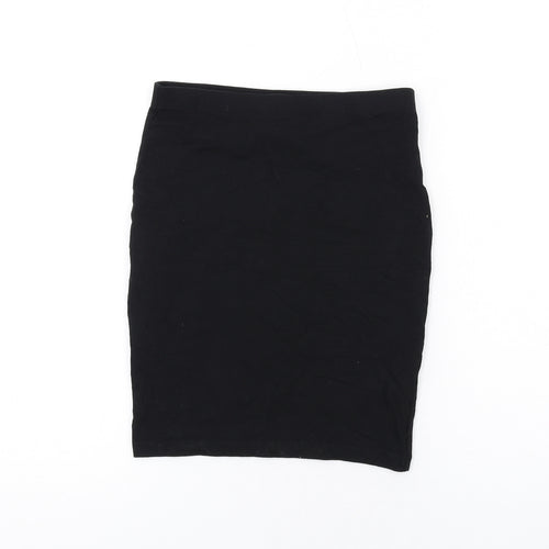 H&M Womens Black Cotton Straight & Pencil Skirt Size XS