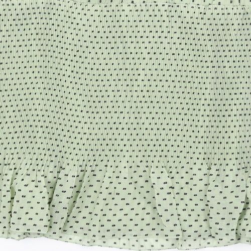 ASOS Womens Green Polka Dot Polyester Trumpet Skirt Size 18 - Pleated