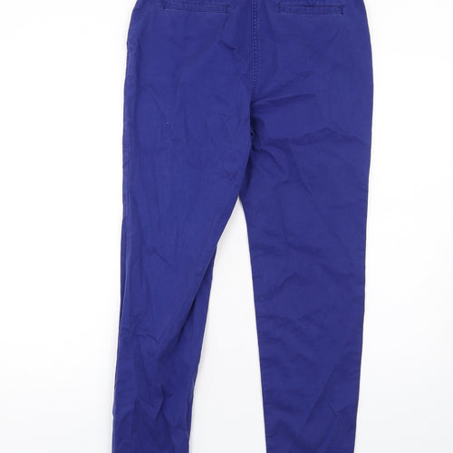 Boden Womens Blue Cotton Carrot Trousers Size 10 L29 in Regular Zip