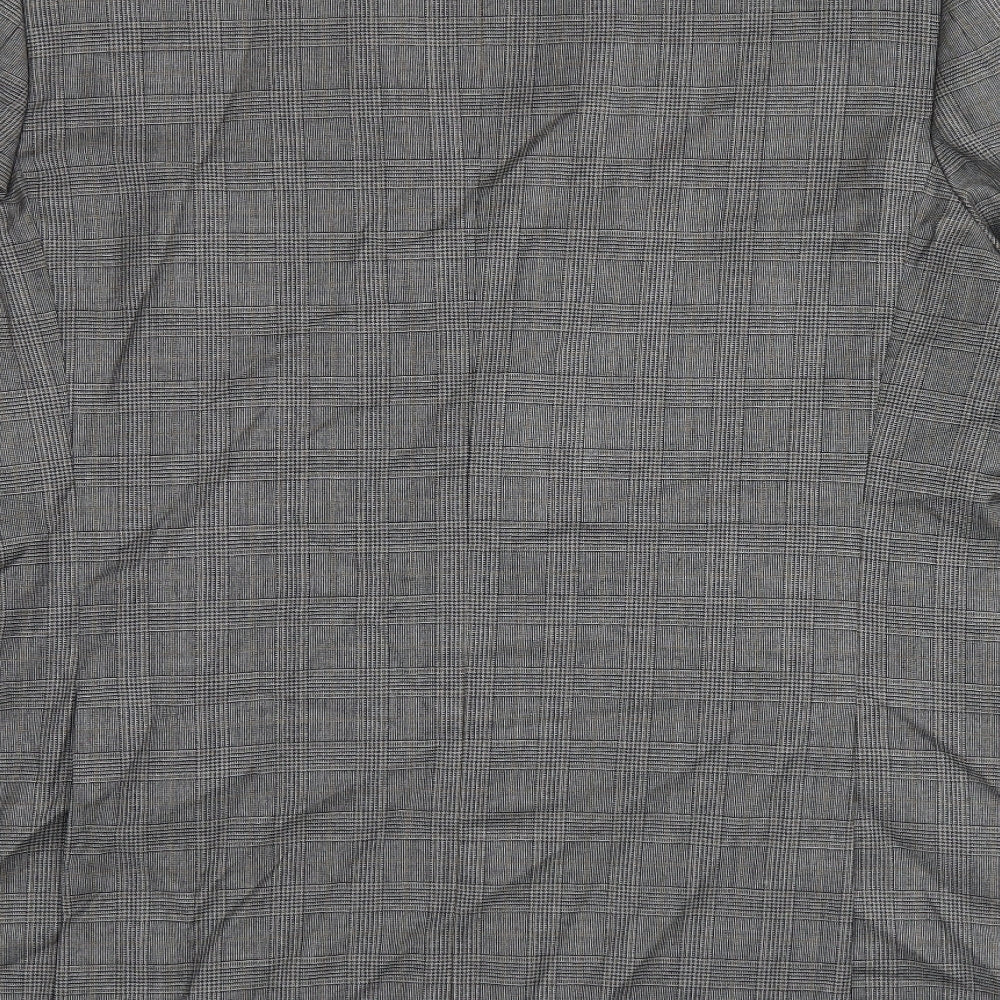 Marks and Spencer Mens Grey Plaid Wool Jacket Suit Jacket Size 46 Regular