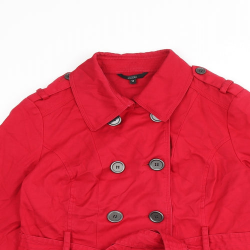 Marks and Spencer Womens Red Pea Coat Coat Size 14 Button