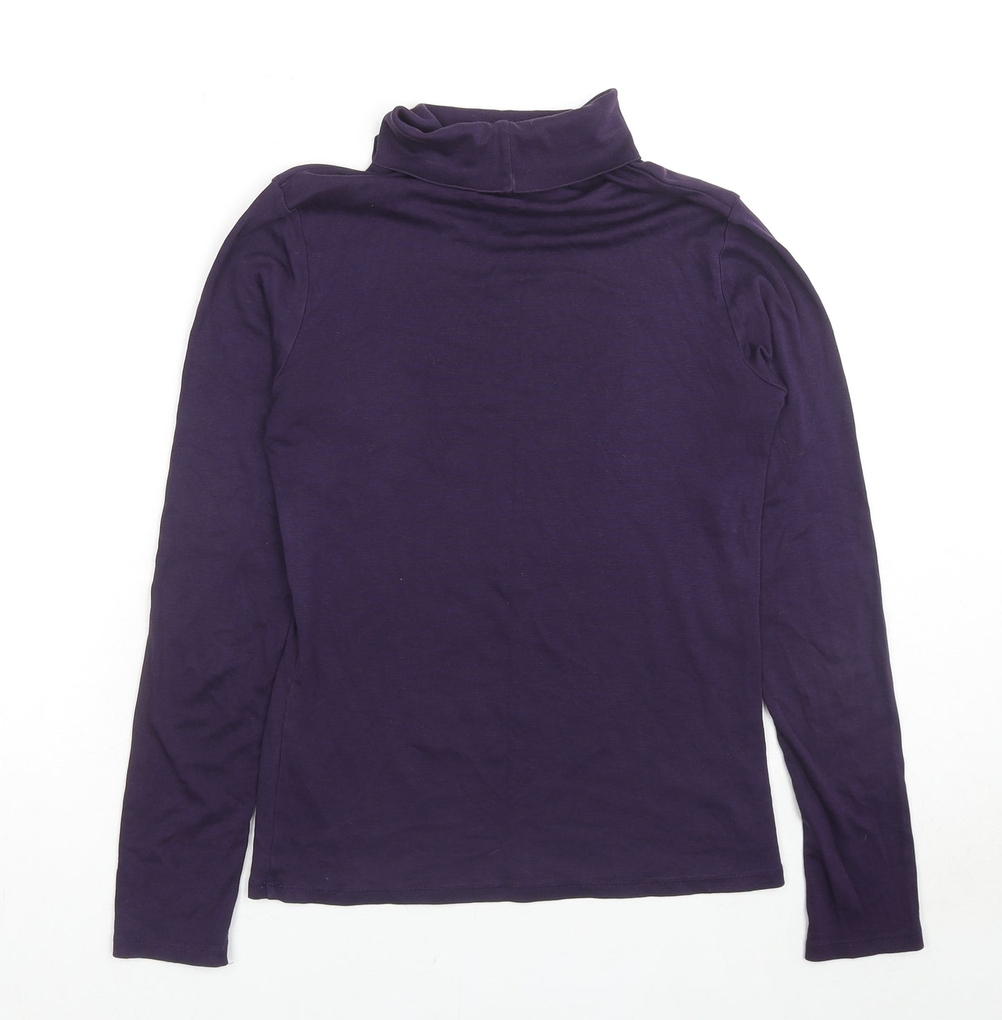 Uniqlo Womens Purple Cotton Basic T-Shirt Size XS Roll Neck