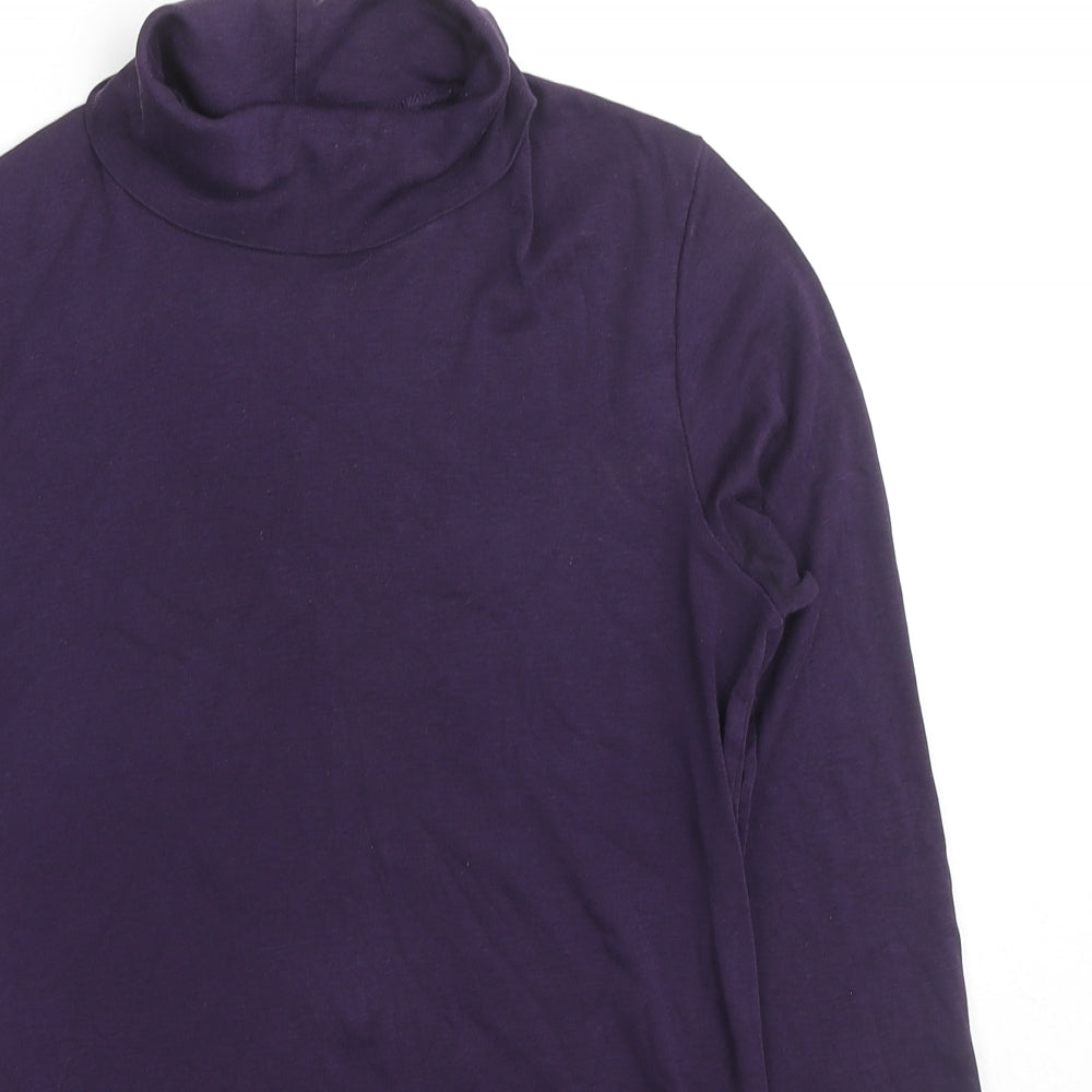 Uniqlo Womens Purple Cotton Basic T-Shirt Size XS Roll Neck