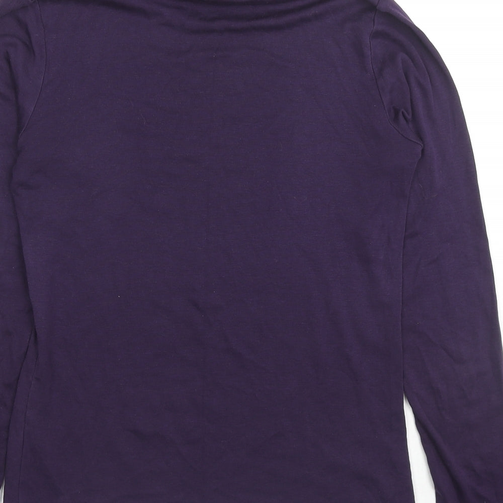 Uniqlo Womens Purple Cotton Basic T-Shirt Size XS Roll Neck