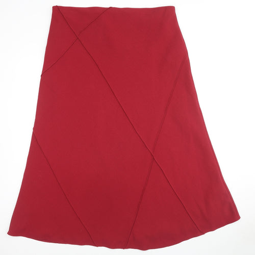 Marks and Spencer Womens Red Polyester A-Line Skirt Size 18