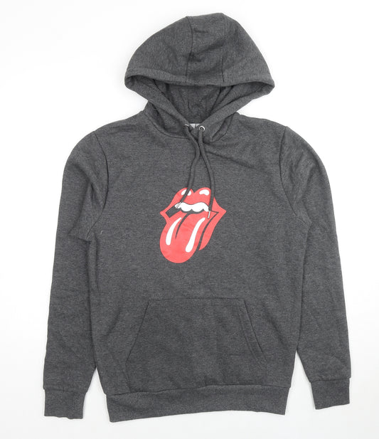 The Rolling Stones Mens Grey Cotton Pullover Hoodie Size S - The Rolling Stones