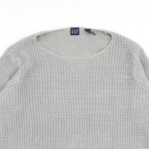 Gap Womens Grey Round Neck 100% Cotton Pullover Jumper Size L