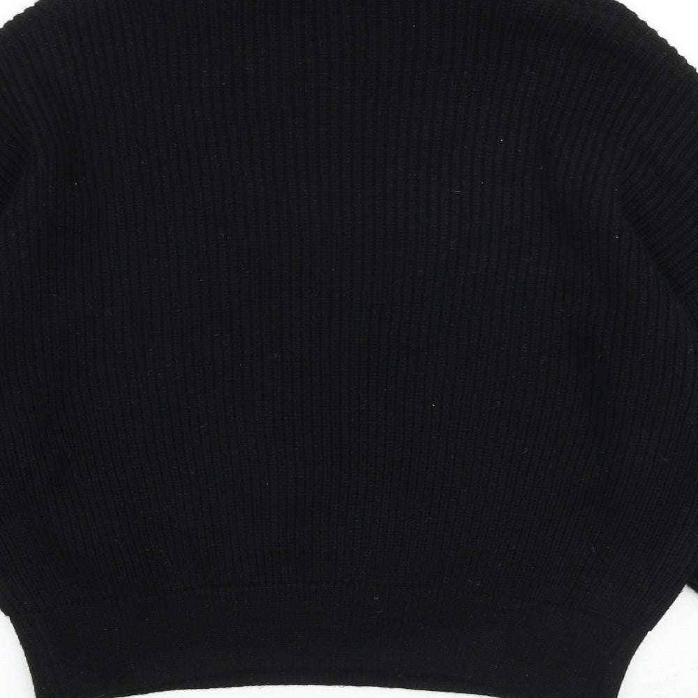 Zara Womens Black Roll Neck Viscose Pullover Jumper Size S