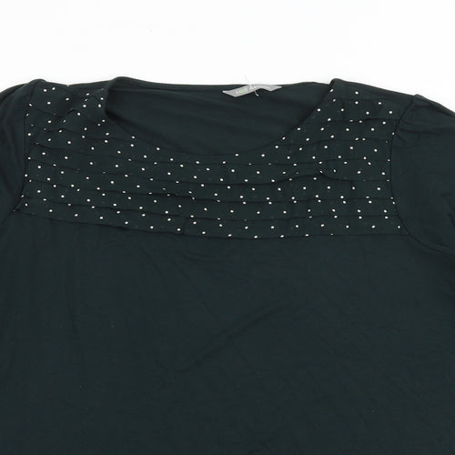 Marks and Spencer Womens Green Viscose Basic T-Shirt Size 20 Round Neck
