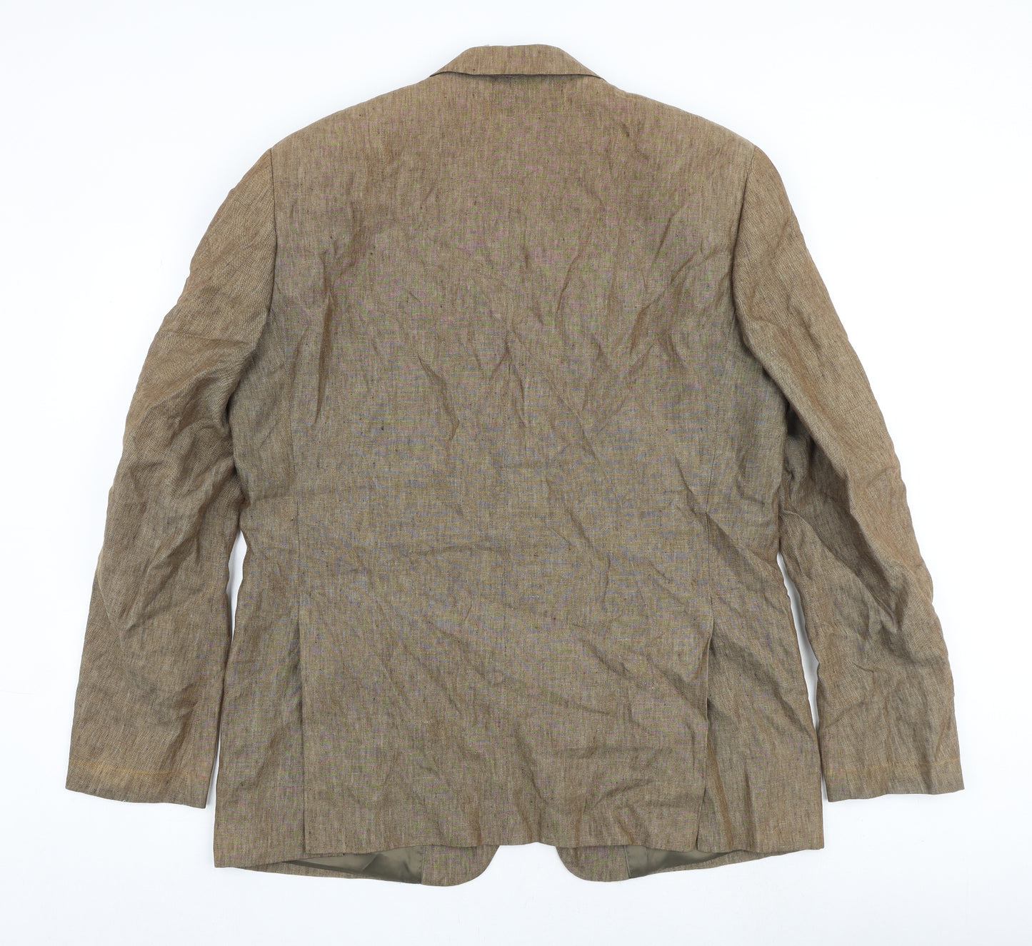 Blazer Mens Brown Linen Jacket Blazer Size 44 Regular