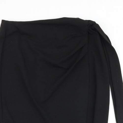 Faith & Joy Womens Black Polyester A-Line Skirt Size XS Zip