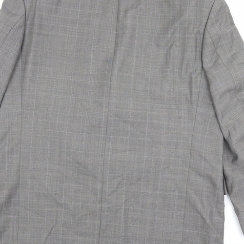 Armando Mens Grey Check Polyester Jacket Suit Jacket Size 46 Regular