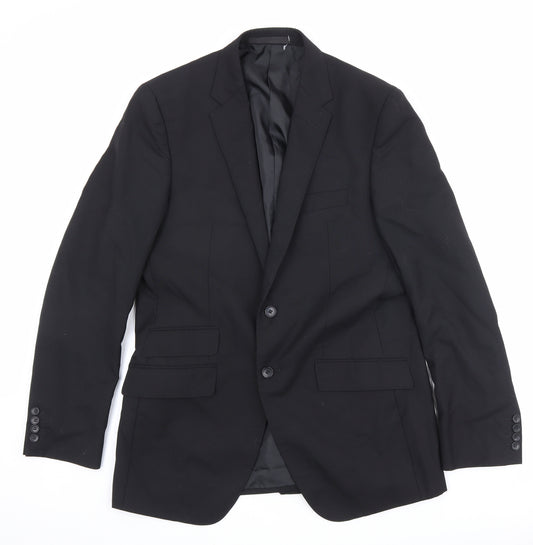 Autograph Mens Black Polyester Jacket Suit Jacket Size 40 Regular