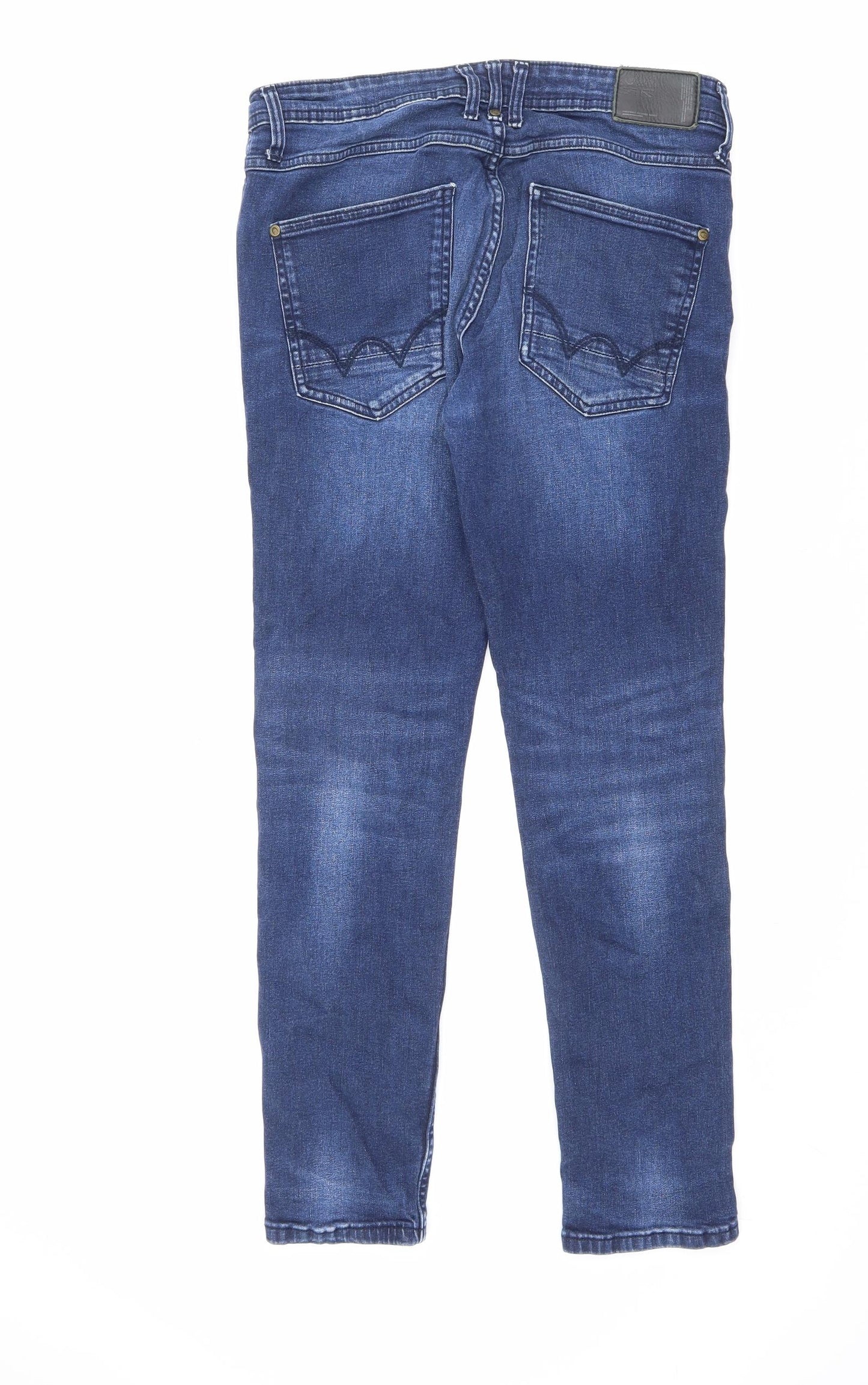 Duck and Cover Mens Blue Cotton Skinny Jeans Size 32 in L28 in Regular Zip