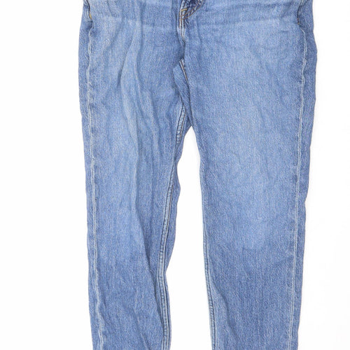 H&M Mens Blue Cotton Tapered Jeans Size 32 in L30 in Regular Zip
