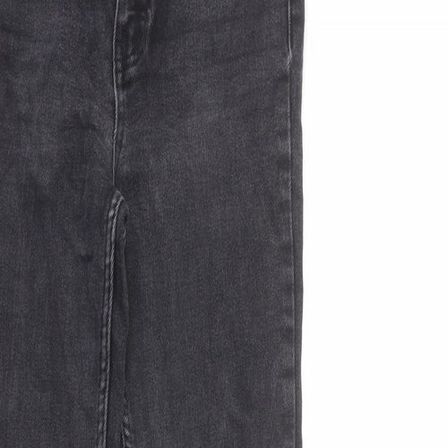 New Look Womens Grey Cotton Skinny Jeans Size 10 L26 in Regular Zip - Super Skinny